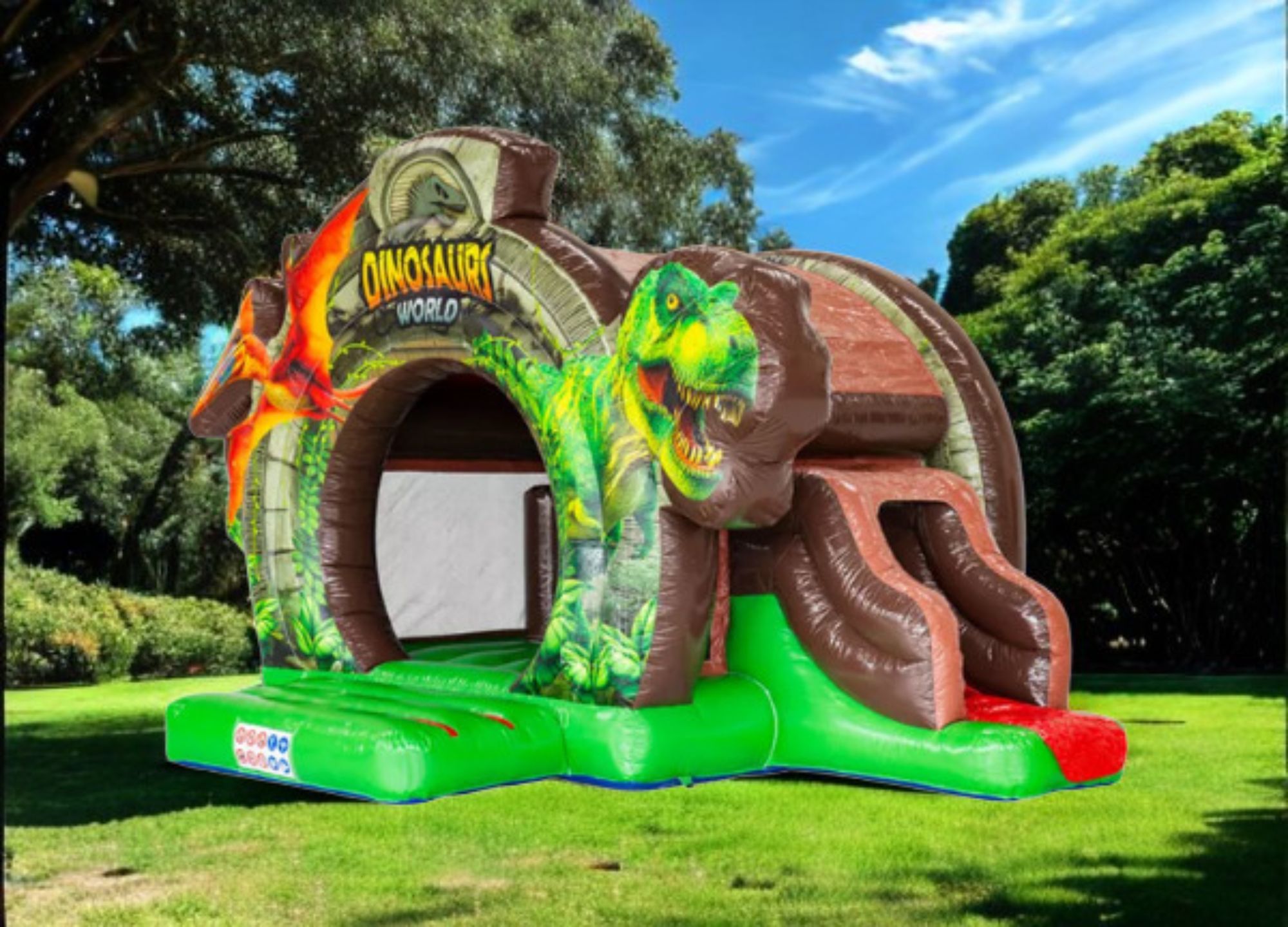 Feest en Spring springkussen huren Sneek Friesland Dinosaurs World